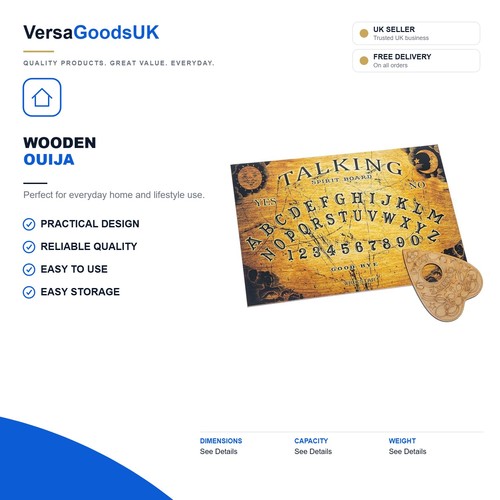 Wooden ouija board - game, with